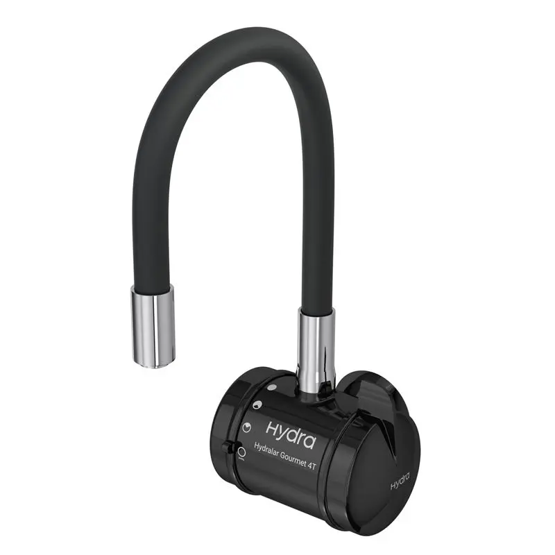 1 - Torneira Elétrica Hydralar Gourmet 4T De Parede Preta - Hydra