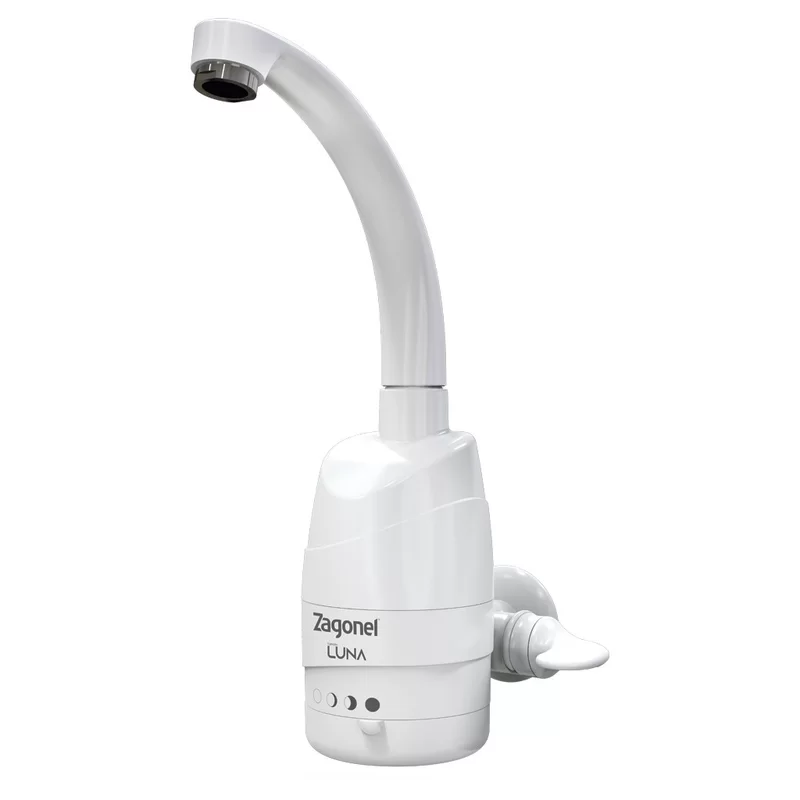 10 - Torneira Elétrica Parede Luna Multitemperatura Branca 5500W - Zagonel