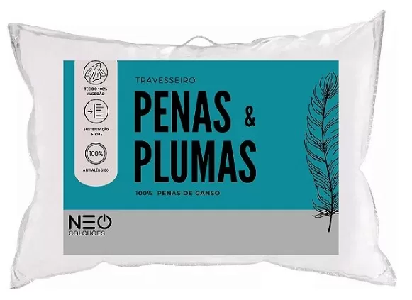 2 - Travesseiro de Penas de Ganso ou Pato