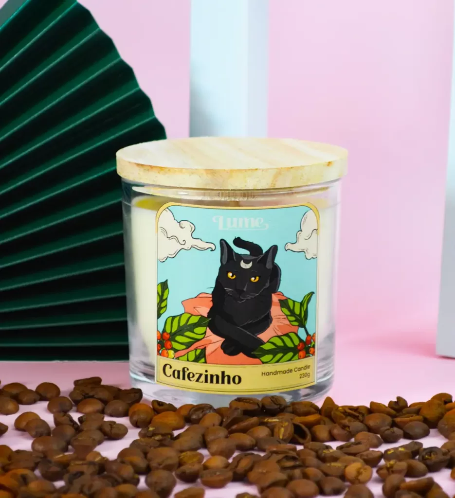 2 - Vela Cafézinho Cats, da marca Lume