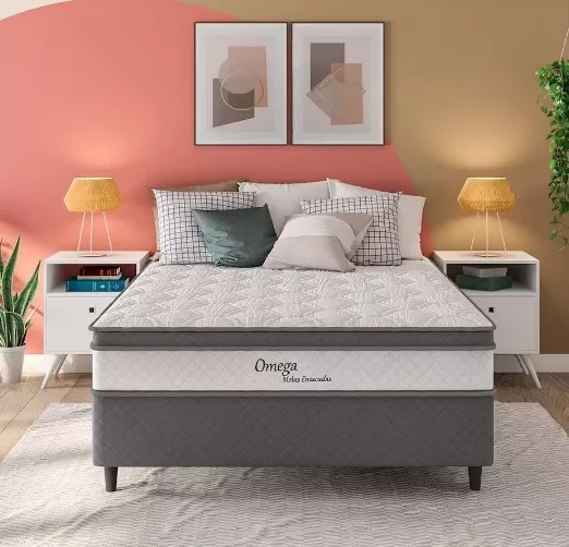 3 - Cama Box Casal Ômega com Pillow Top e Molas Ensacadas - Herval