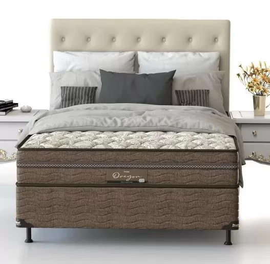 4 - Cama Box Casal Óregon com Euro Pillow e Molas Prolastic - Probel