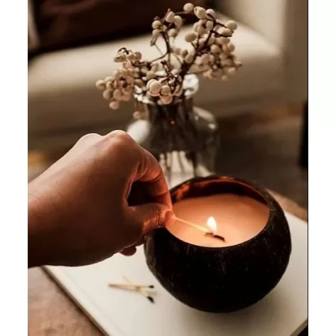 7 - Vela Aromática Natural , na tigela de coco, da Paz em Gaia