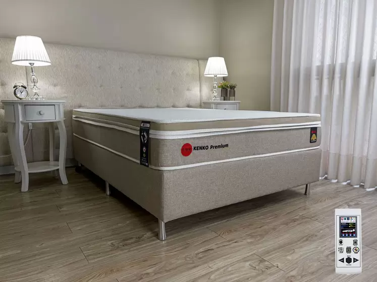 1 - Colchão Magnético King Size Massagem Eletrônica Energia Bioquãntica + Cromo - Kenko Premium