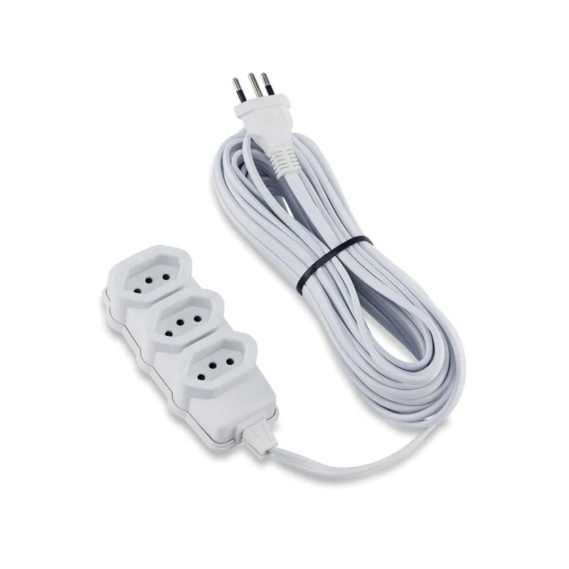 1 - Extensão Elétrica com 3 Tomadas 2P+T 10A - Force Line