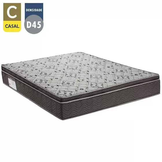 2 - Colchão Casal ISO 1.5.0 Espuma D45 Marrom/Branco 138X188X18 - Ortobom