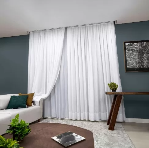3 - Cortina Gaze de Linho c/ Blackout p/ trilho de 2,5 m - Decortini