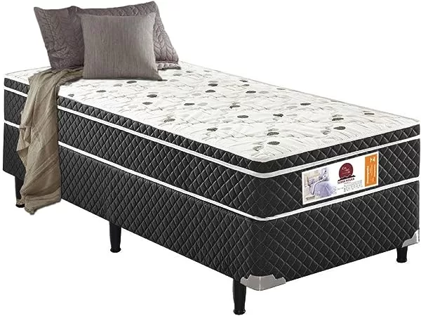 4 - Cama Box Solteiro Conjugado com Mola Bonnel- Serra Negra Colchões