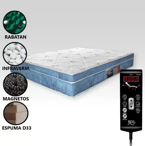 5 - Colchão Magnético com Kit Bioquântico Casal Azul Celeste - ALLMAG