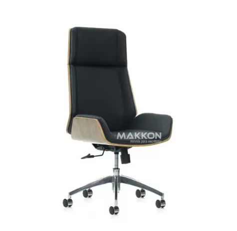 6 - Cadeira Escritório Preta Mk-56a - Makkon