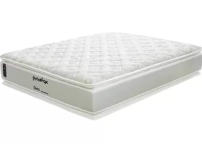 1 - Colchão Solteiro Ouro Pillow Top Cinza D45 - Casa Chick