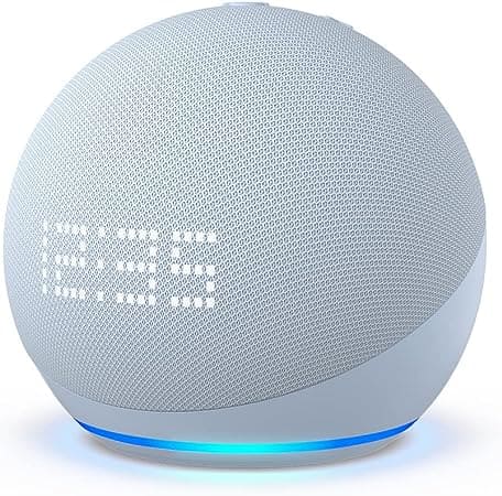 1 - Echo Dot 5ª geração com Relógio - Alexa