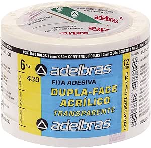 10 - Fita Dupla Face, 0639000002, Multicor, Pacote de 6 - Adelbras