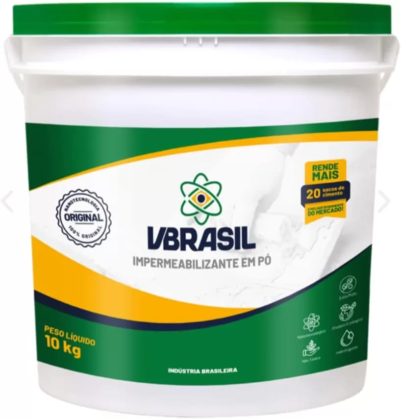 10 - Impermeabilizante Aditivo para Cimento e Argamassa 10KG - VBrasil