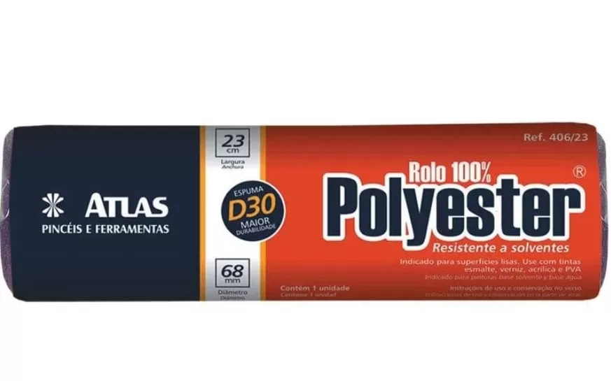 10 - Rolo para pintura 23cm espuma 0406 - Pincéis Atlas