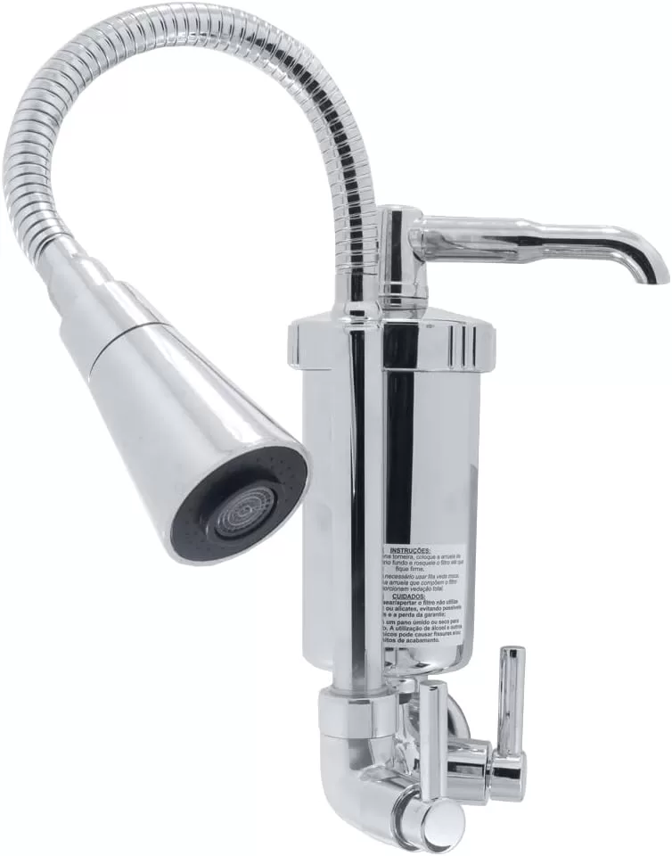 9 - Torneira Flexível Conic com Filtro Cromada Entrada Parede 1/4 Volta 3268 C29 – Shophidraulica