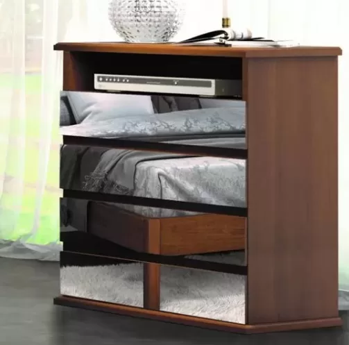 2 - Cômoda para Quarto 4 Gavetas Espelhadas Lisboa - Móveis Montanhês
