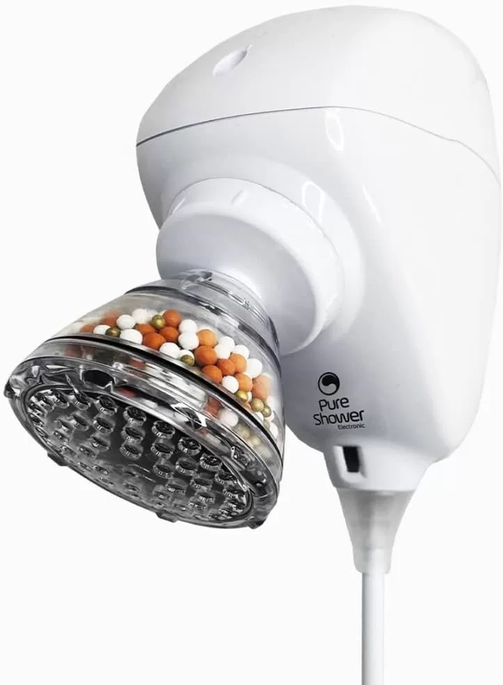 2 - Ducha Chuveiro Com Filtro 110V 5500W,Anti-Cloro, Redox/Anti Age,Branco - Pure Shower
