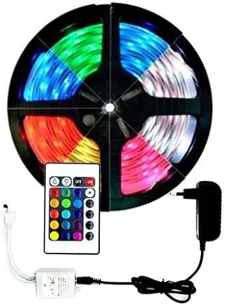 2 - Fita Super Led 5050 RGB Colorida 5mt À Prova D'Água + Fonte + Controle - Gollate