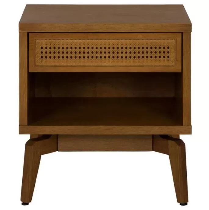 2 - Mesa de Cabeceira 1 Gaveta com Palhinha Ares - Tok&Stok