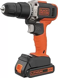 2 - Parafusadeira e Furadeira de Impacto 20V VVR 360 RPM - 1.400 RPM com 2 Velocidades 110V BCD704C1 - BLACK+DECKER