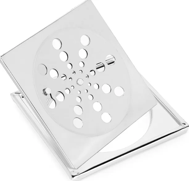 2 - Ralo Grelha 15x15 Quadrado Com Caixilho e Sistema Abre e Fecha Para Banheiro – Clarinox