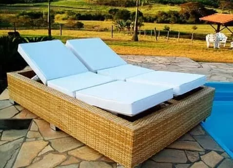 3 - Espreguiçadeira Chaise Dupla Para Jardim E Piscina - Segredos de Minas Móveis