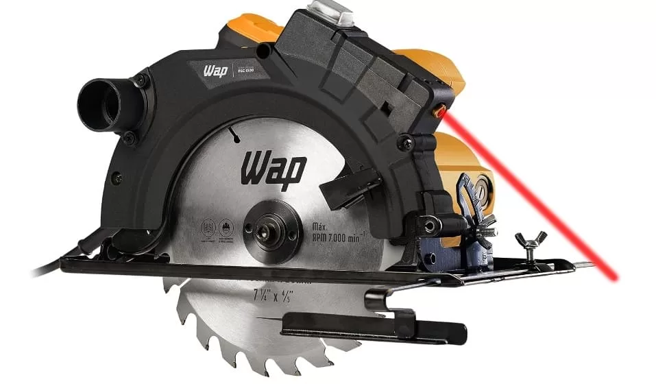 3 - Serra Circular Elétrica Manual 1500W 5700 Rpm Com Guia Laser – WAP