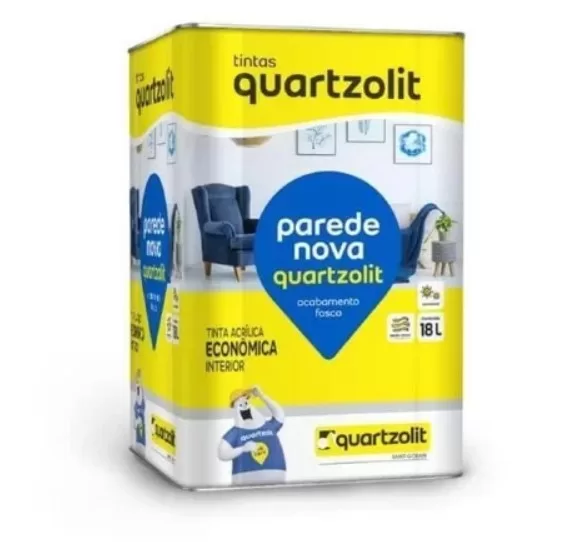 3 - Tinta Acrilica Parede Nova Branco Neve Fosco - Quartzolit