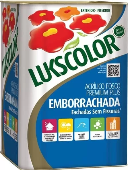 3 - Tinta Emborrachada Acrílica Fosco Branco 18l – Lukscolor