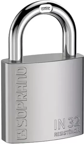 4 - Cadeado de Inox 32mm Escovado IN32 - Resitência à Corrosão - Soprano