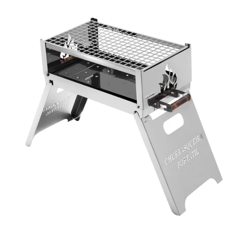4 - Churrasqueira Portátil Em Aço Inox 304 - Ecobin