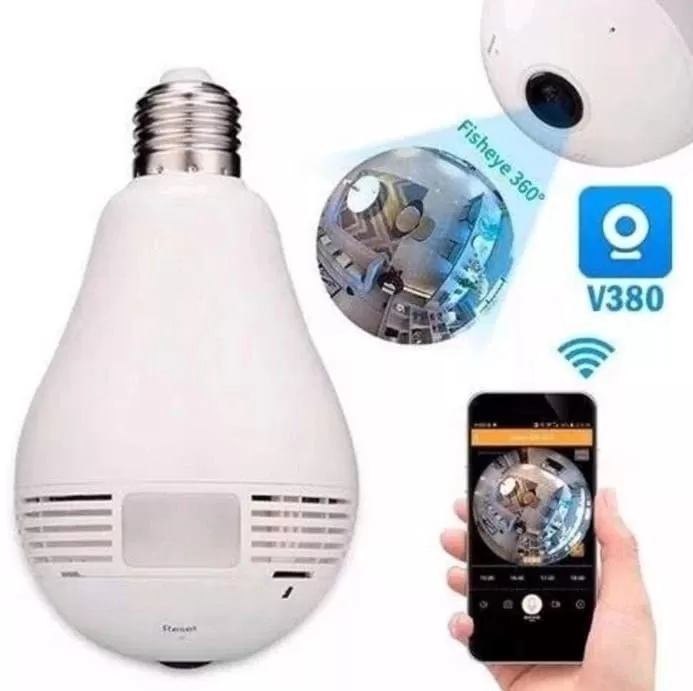 4 - Lâmpada Espiã Câmera Ip Led Wifi Hd Panorâmica 360º B13-L - Bcs