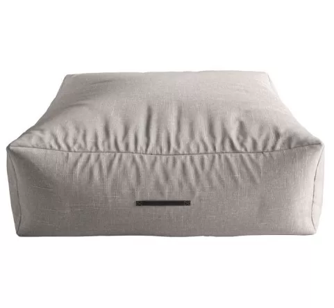 4 - Puff Quadrado Gigante Linho Cru - Mobly