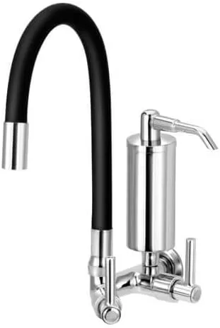 4 - Torneira Gourmet Com Filtro de Cozinha Flexível Preta 1/4 de Volta Copo Slim C51 - Bazar Das Torneiras