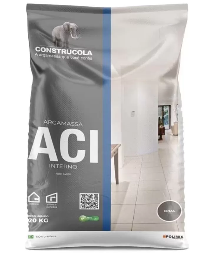 6 - Argamassa AC1 Interna Cinza 20kg – Construcola