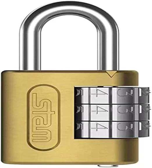 6 - Cadeado Com Segredo 25Mm Dourado - Aço Profissional - Stam