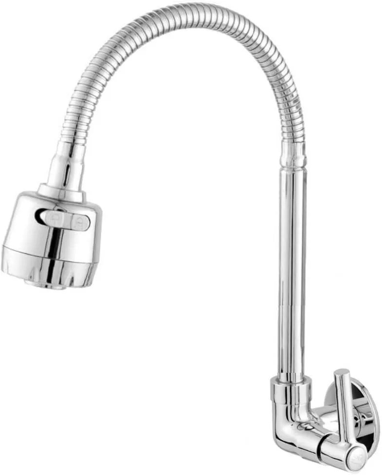 6 - Torneira Cozinha Gourmet Flexível Luxo Parede 1/4 De Volta Metal - Olimar
