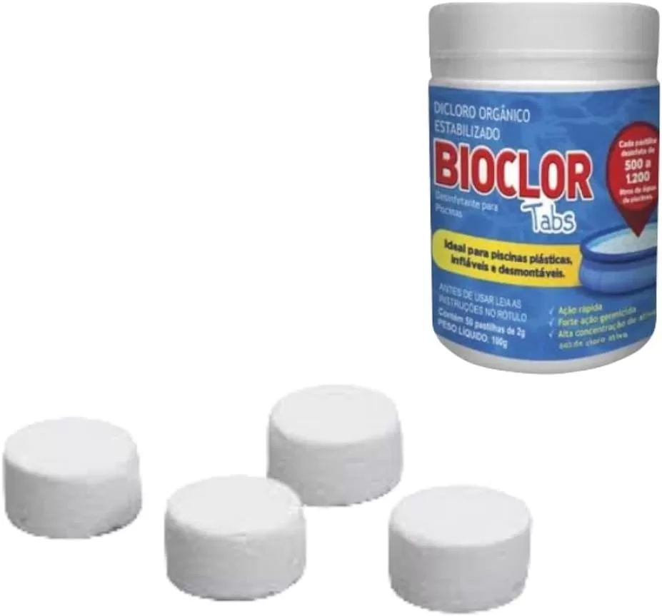 7 - Cloro Orgânico para Piscina Plástica Infláveis, 50 pastilhas – Nautika