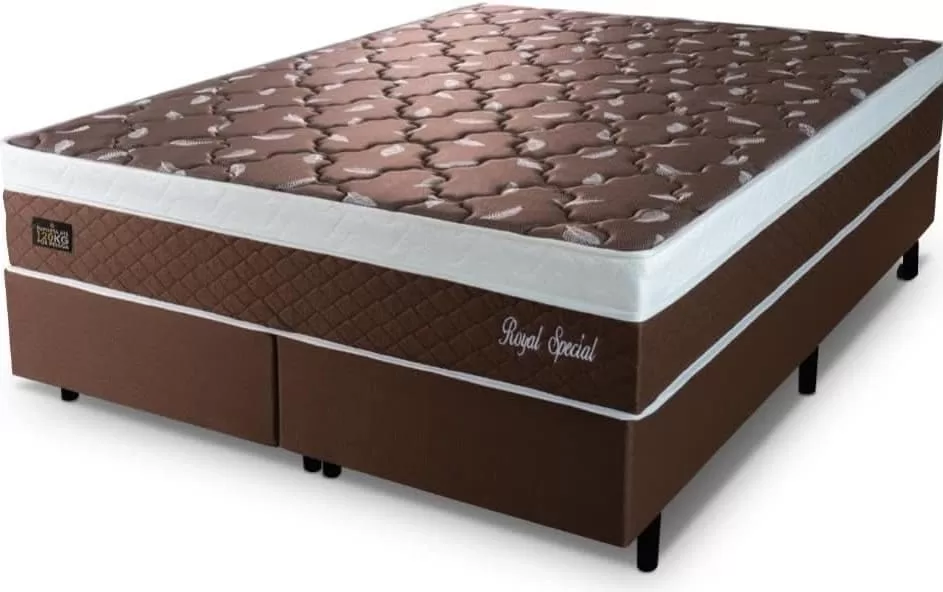 8 - Cama Box Casal Queen Colchão Molas Ensacadas - Royal