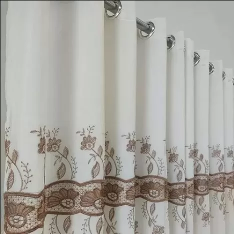 8 - Cortina De Quarto Bordada Alto Padrão Luxo Com Gripir Direto Da Fábrica - Salvatex