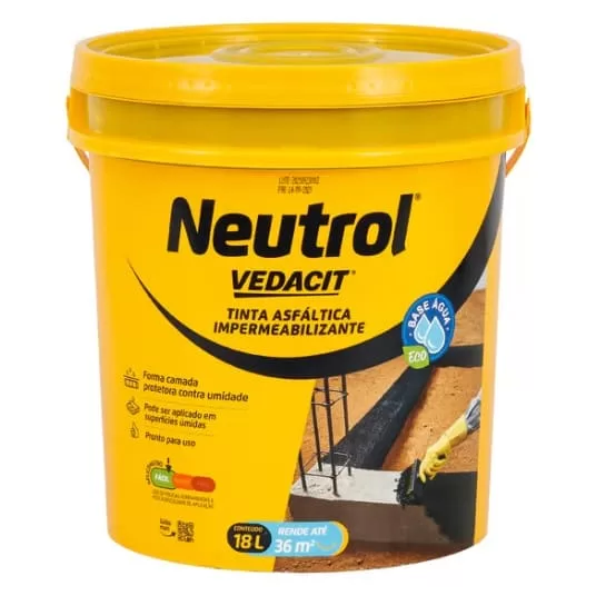 8 - Impermeabilizante Asfáltico Neutrol Acqua, Marrom Escuro, 0.9 L – Vedacit