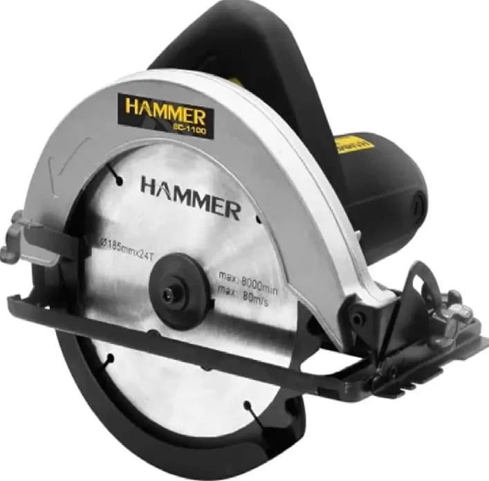 8 - Serra Circular 100% Rolamentada 1100w Preto GYSC1100_110-127V – Hammer