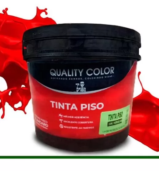 8 - Tinta Piso Alto Rendimento Vermelho 3,2 Litros - Quality Color
