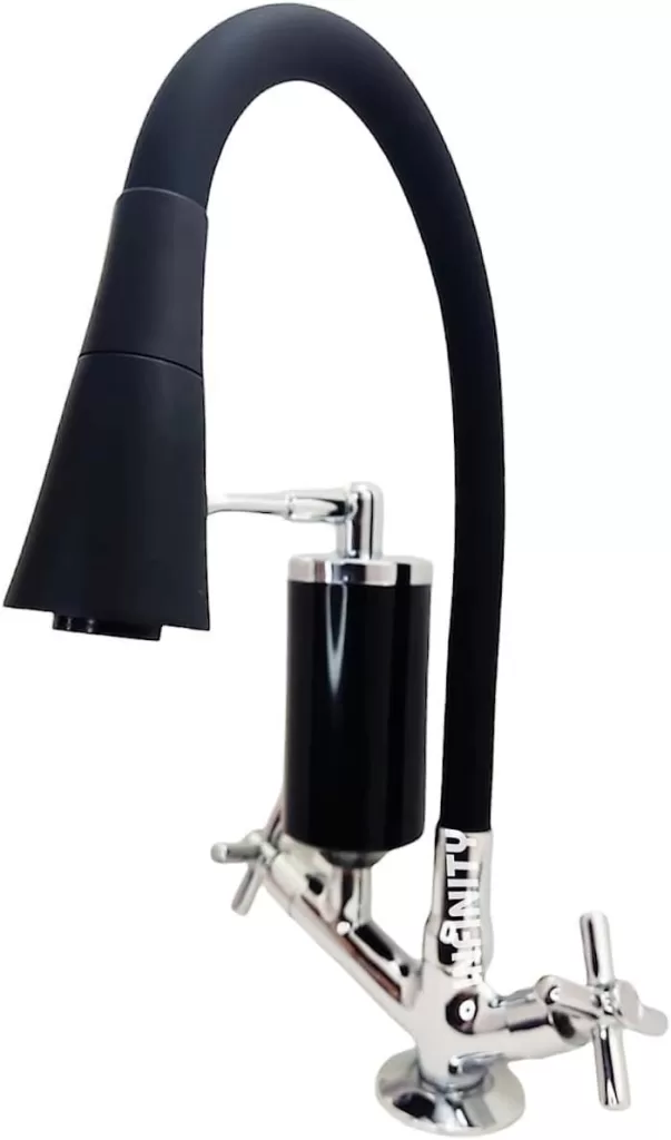 7 - Torneira Cozinha Preta Mesa/Bancada Gourmet 2 Jatos C-31 - Infinity Hidrometais