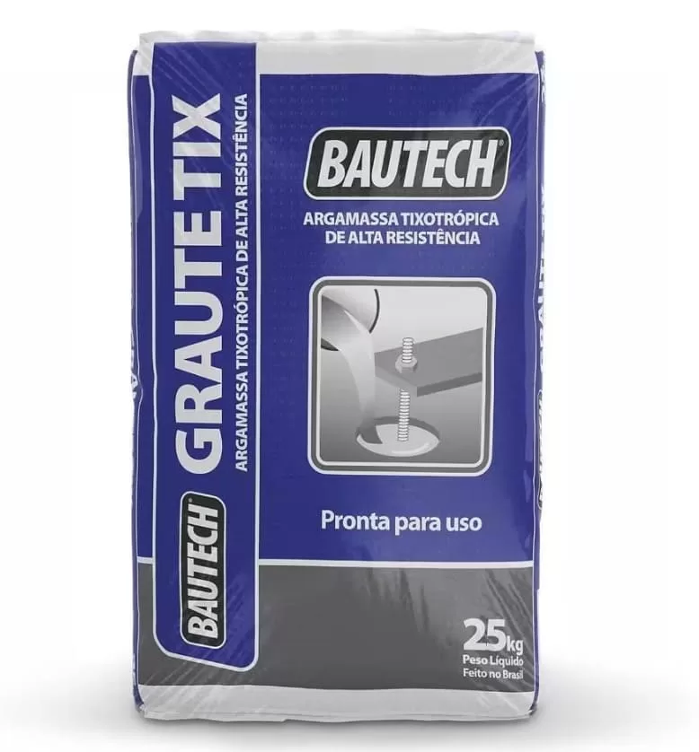 9 - Argamassa Tixotrópica de Alta Resistência para Fixação de Equipamentos e Reparos em Concreto – Bautec