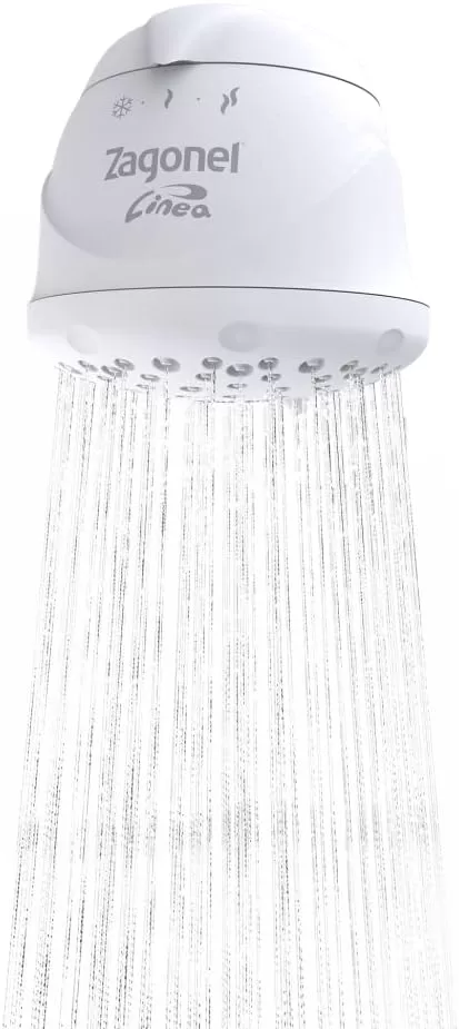 9 - Chuveiro Elétrico Branco Linea 3T, 5000W 110V – Zagonel