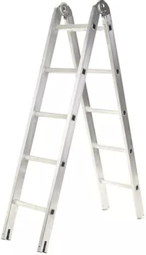 1 - Escada Articulada Multifuncional 4x3 Alumínio 10 degraus 3,0m - GardenLife