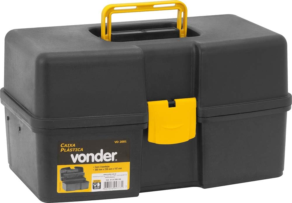 2 - Caixa Para Ferramentas Plástica Com 2 Bandejas – Vonder