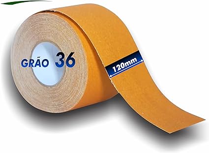 2 - Lixa Para Madeira Pano Rolo 5m x 12cm Grão 36 - Lixas Tatu